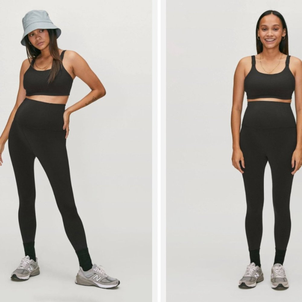 Girlfriend Collective, Black Seamless Maternity Legging, Black, Small